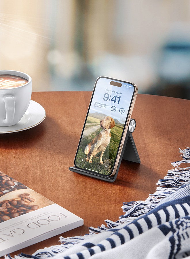 يو جرين حامل هاتف محمول للمكتب، حامل جوال محمول ثابت متوافق مع معظم الهواتف، سلسلة آيفون 17/16، سامسونج جالاكسي S25/S24، شاومي، HONOR، جهاز لوحي/آيباد أسود - Image 5